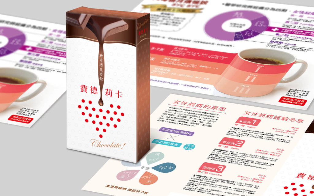 費德莉卡巧克力飲, 包裝設計, A4 3摺宣傳品